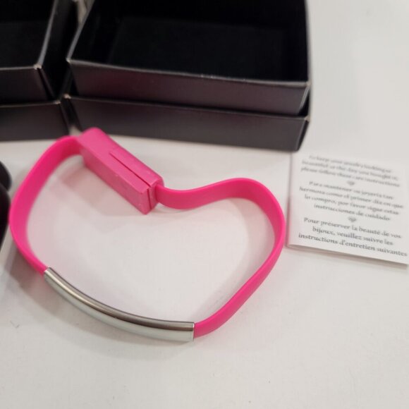 Avon USB Phone Charger Bracelet x 4 Android Black Pink NEW - Picture 2 of 11